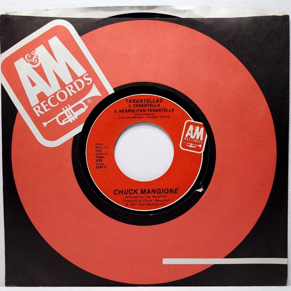 Chuck Mangione ‎Vinyl 45 Tarantellas / Give It All You Got, But Slowly M- Jazz